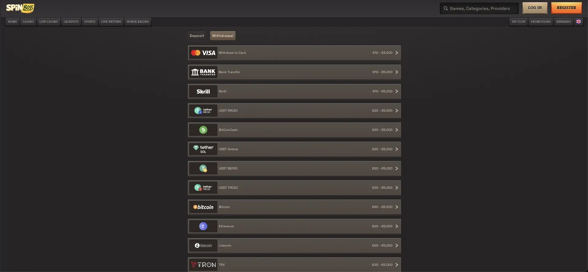 Spinboss game providers list with number of games per studio